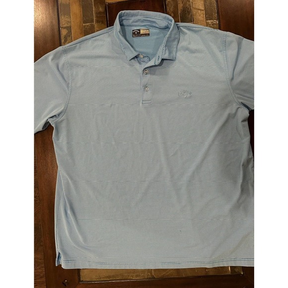 Callaway Mens Golf Polo Shirt‎ Size XXL Blue Striped - Picture 2 of 6